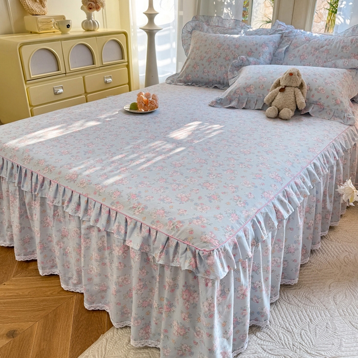 91家纺网 家纺一手货源 找家纺 （总）美达家纺 2025新款全棉纯棉蕾丝小花边单层床裙单品床裙床裙单件