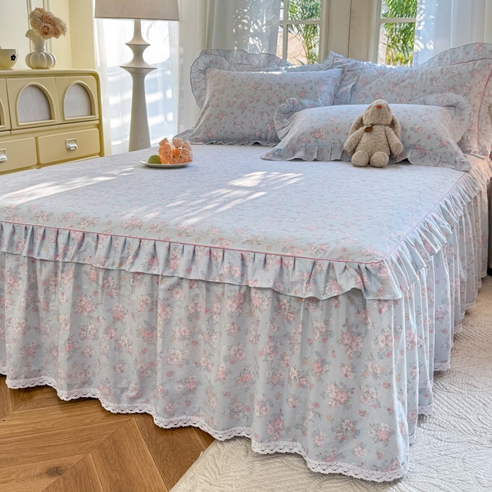 91家纺网 家纺一手货源 找家纺 （总）美达家纺 2025新款全棉纯棉蕾丝小花边单层床裙单品床裙床裙单件