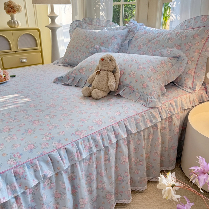 91家纺网 家纺一手货源 找家纺 （总）美达家纺 2025新款全棉纯棉蕾丝小花边单层床裙单品床裙床裙单件