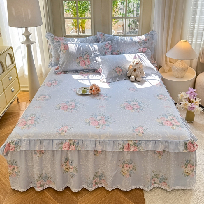 91家纺网 家纺一手货源 找家纺 美达家纺 2025新款全棉纯棉蕾丝小花边单层床裙单品床裙床裙单件 轻柔漫漫