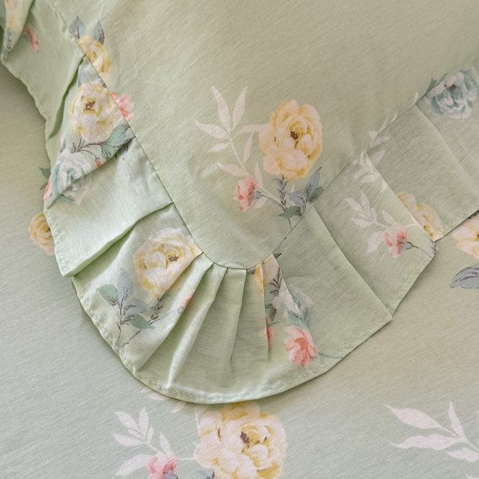 91家纺网 家纺一手货源 找家纺 美达家纺 2025新款全棉纯棉蕾丝小花边单层床裙单品床裙床裙单件 千羽花信