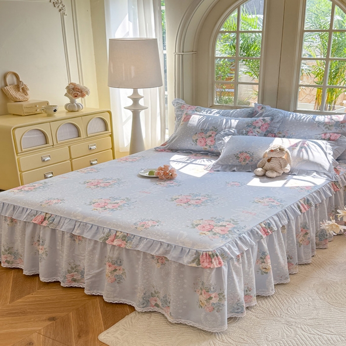 91家纺网 家纺一手货源 找家纺 美达家纺 2025新款全棉纯棉蕾丝小花边单层床裙单品床裙床裙单件 轻柔漫漫