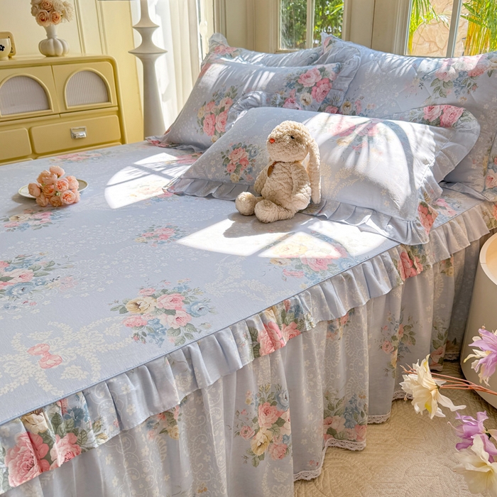 91家纺网 家纺一手货源 找家纺 美达家纺 2025新款全棉纯棉蕾丝小花边单层床裙单品床裙床裙单件 轻柔漫漫