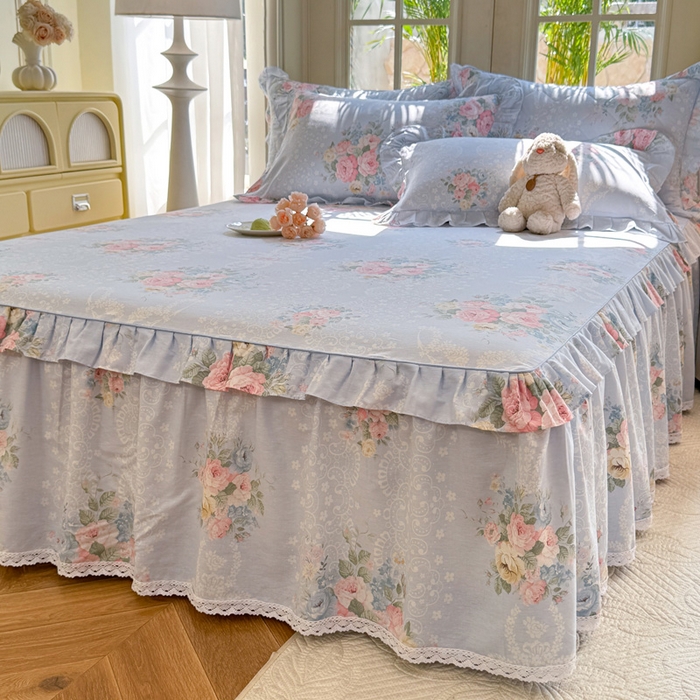 91家纺网 家纺一手货源 找家纺 美达家纺 2025新款全棉纯棉蕾丝小花边单层床裙单品床裙床裙单件 轻柔漫漫