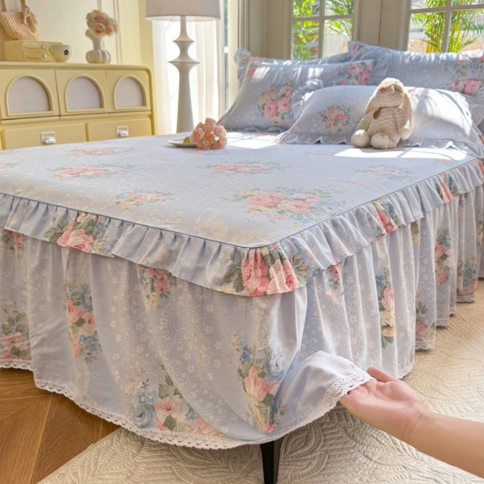 91家纺网 家纺一手货源 找家纺 美达家纺 2025新款全棉纯棉蕾丝小花边单层床裙单品床裙床裙单件 轻柔漫漫