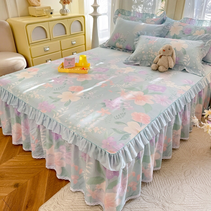 91家纺网 家纺一手货源 找家纺 美达家纺 2025新款全棉纯棉蕾丝小花边单层床裙单品床裙床裙单件 清风烟雨