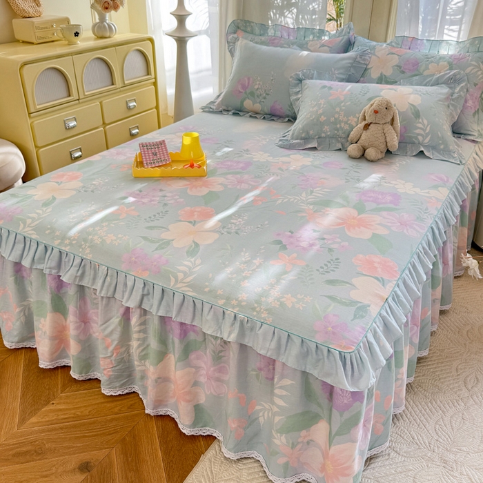 91家纺网 家纺一手货源 找家纺 美达家纺 2025新款全棉纯棉蕾丝小花边单层床裙单品床裙床裙单件 清风烟雨