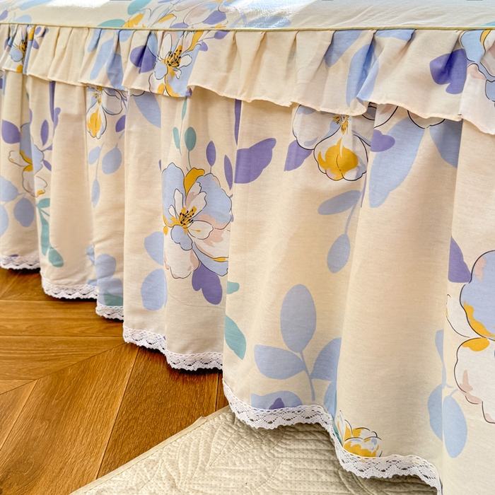 91家纺网 家纺一手货源 找家纺 美达家纺 2025新款全棉纯棉蕾丝小花边单层床裙单品床裙床裙单件 如梦花季