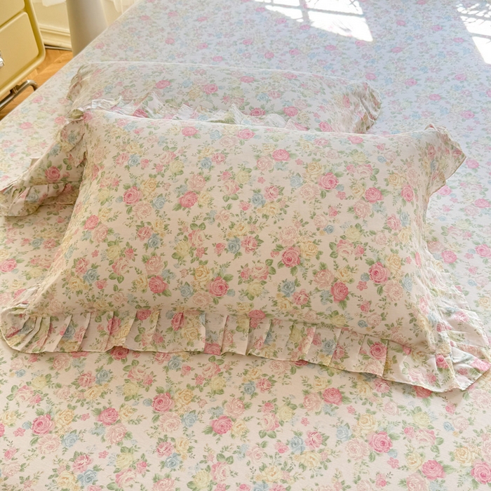 91家纺网 家纺一手货源 找家纺 美达家纺 2025新款全棉纯棉蕾丝小花边单层床裙单品床裙床裙单件 嫣然花期-粉