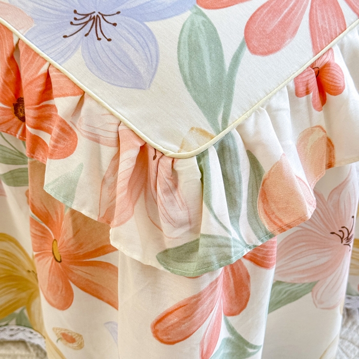 91家纺网 家纺一手货源 找家纺 美达家纺 2025新款全棉纯棉蕾丝小花边单层床裙单品床裙床裙单件 云裳花谷