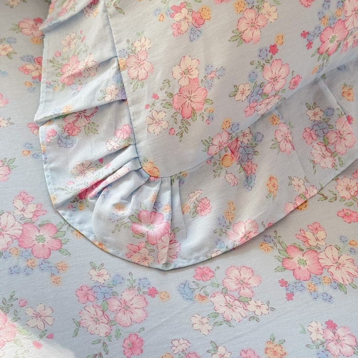 91家纺网 家纺一手货源 找家纺 美达家纺 2025新款全棉纯棉蕾丝小花边单层床裙四件套 洛琳-兰