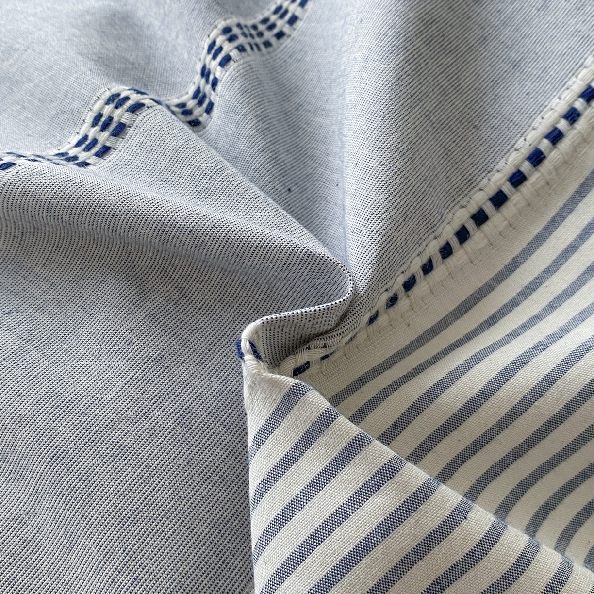 91家纺网 家纺一手货源 找家纺 ab家纺 2025新款全棉色织提花四件套 瑞拉-蓝