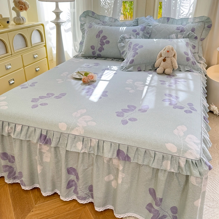 91家纺网 家纺一手货源 找家纺 美达家纺 2025新款全棉纯棉蕾丝小花边单层床裙四件套 瑶芳