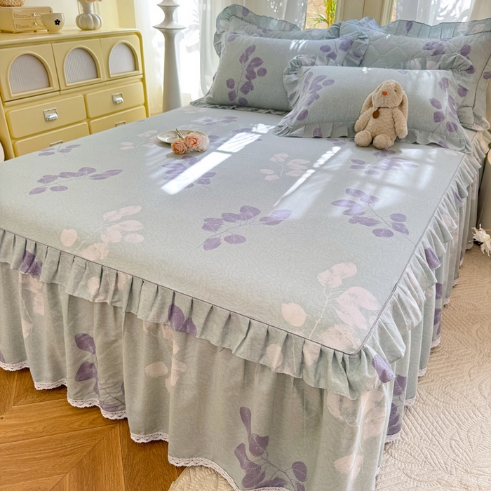 91家纺网 家纺一手货源 找家纺 美达家纺 2025新款全棉纯棉蕾丝小花边单层床裙四件套 瑶芳