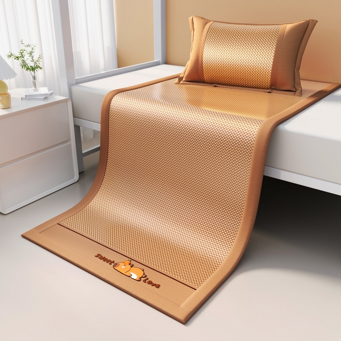 91家纺网 家纺一手货源 找家纺 卡派 2025新款卡皮巴拉 冰藤席-单人床款 咖