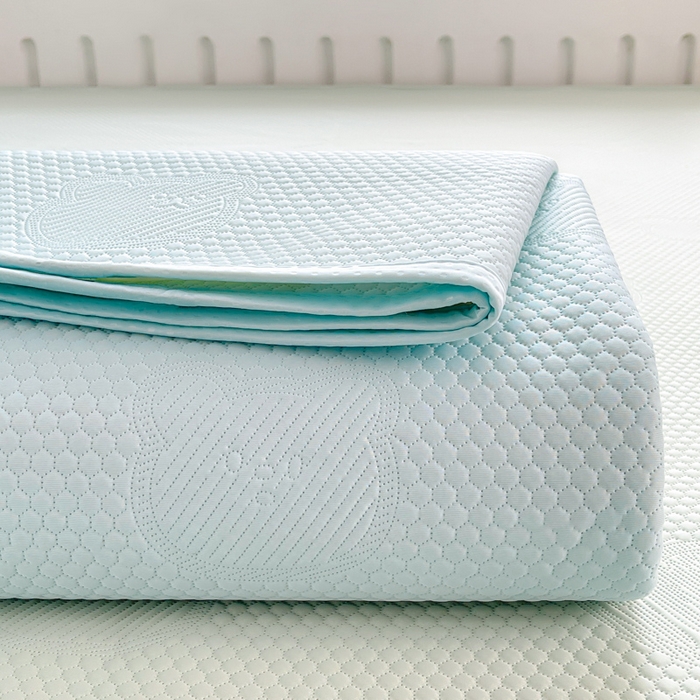 91家纺网 家纺一手货源 找家纺 迪乐妮 2025新款小冰熊豆豆席-单人床款 天空蓝