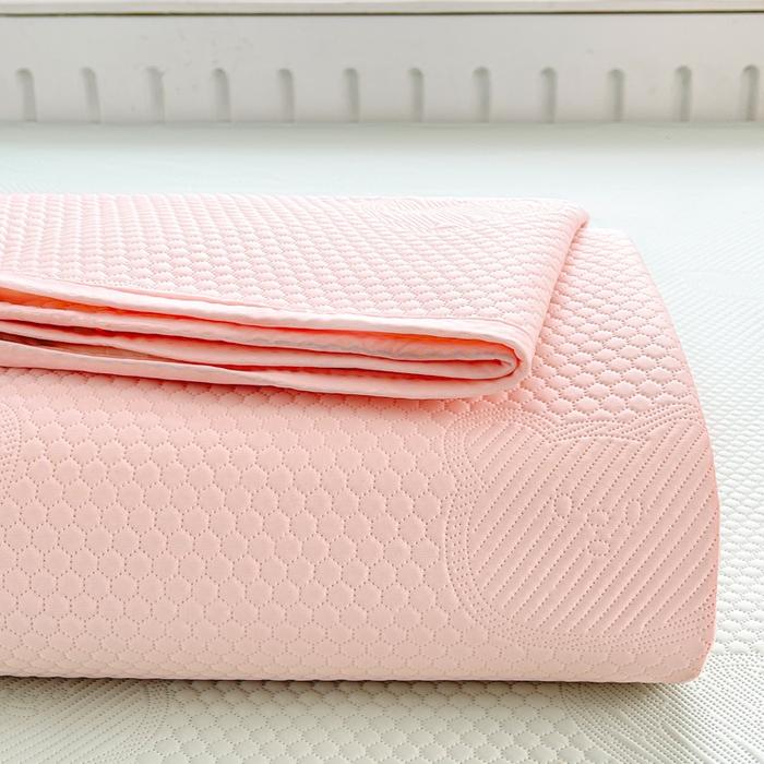 91家纺网 家纺一手货源 找家纺 迪乐妮 2025新款小冰熊豆豆席-单人床款 少女粉