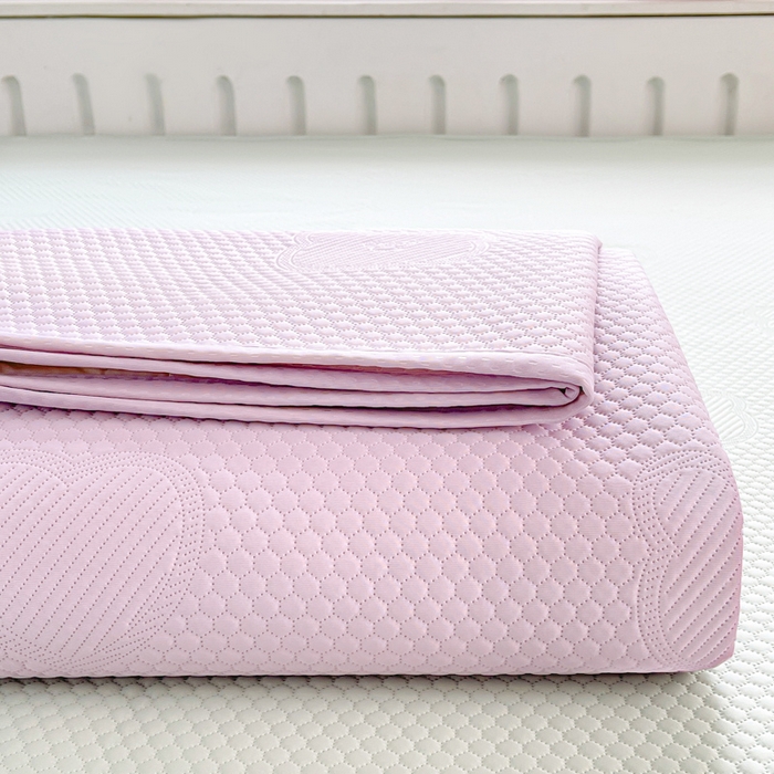 91家纺网 家纺一手货源 找家纺 卡派 2025新款小冰熊豆豆席-单人床款 薰衣紫