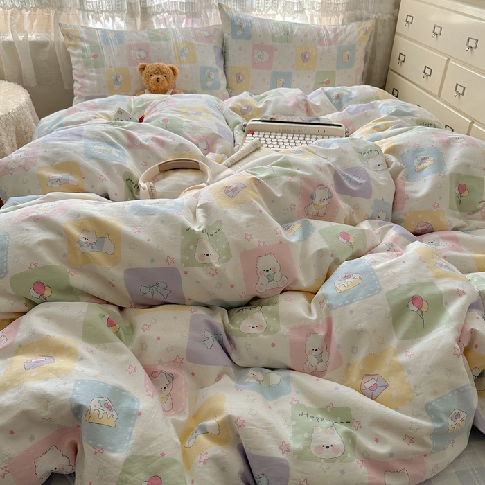 91家纺网 家纺一手货源 找家纺 雅居纺家纺 2025春夏新款全棉纯棉印花四件套 高西地狗狗