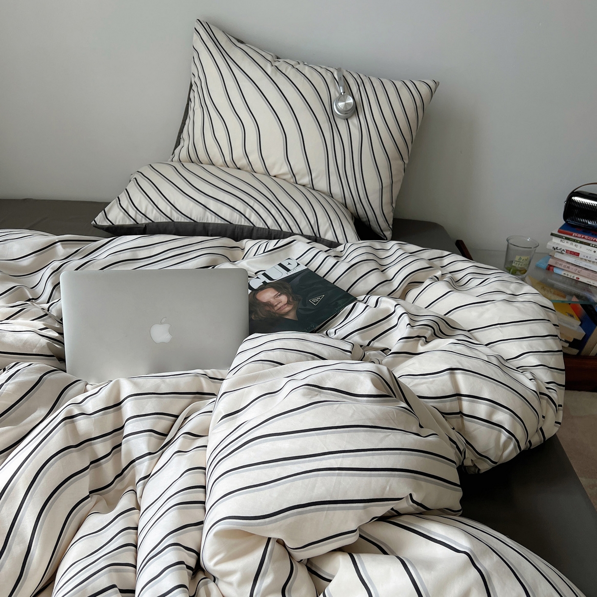 91家纺网 家纺一手货源 找家纺 雅居纺家纺 2025春夏新款全棉纯棉印花四件套 斜纹波条