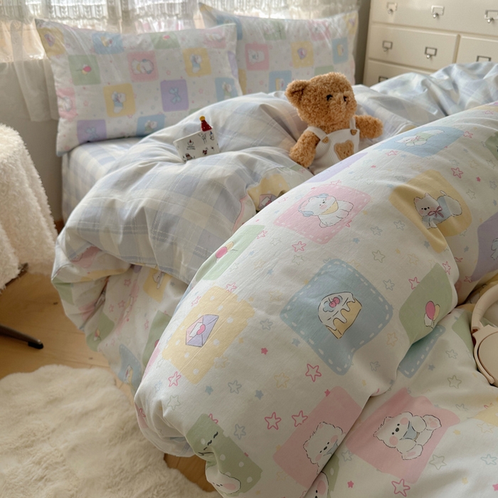 91家纺网 家纺一手货源 找家纺 雅居纺家纺 2025春夏新款全棉纯棉印花四件套 高西地狗狗