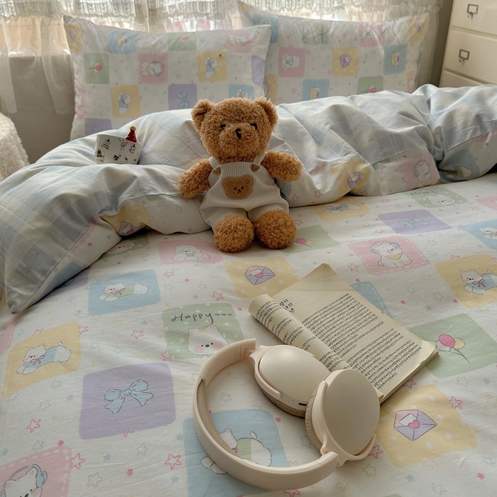 91家纺网 家纺一手货源 找家纺 雅居纺家纺 2025春夏新款全棉纯棉印花四件套 高西地狗狗