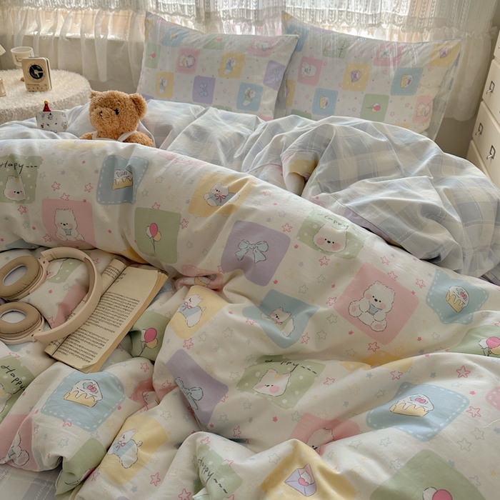 91家纺网 家纺一手货源 找家纺 雅居纺家纺 2025春夏新款全棉纯棉印花四件套 高西地狗狗