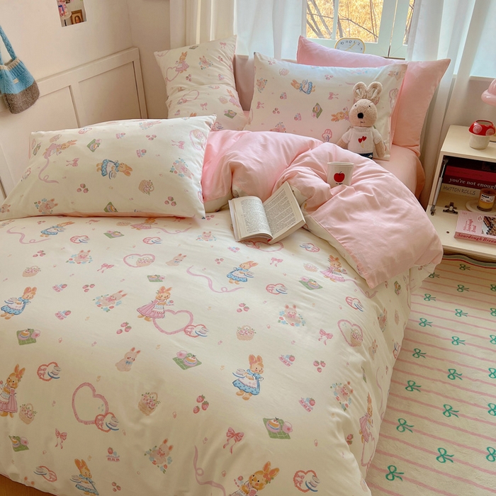 91家纺网 家纺一手货源 找家纺 雅居纺家纺 2025春夏新款全棉纯棉印花四件套 咖啡甜心