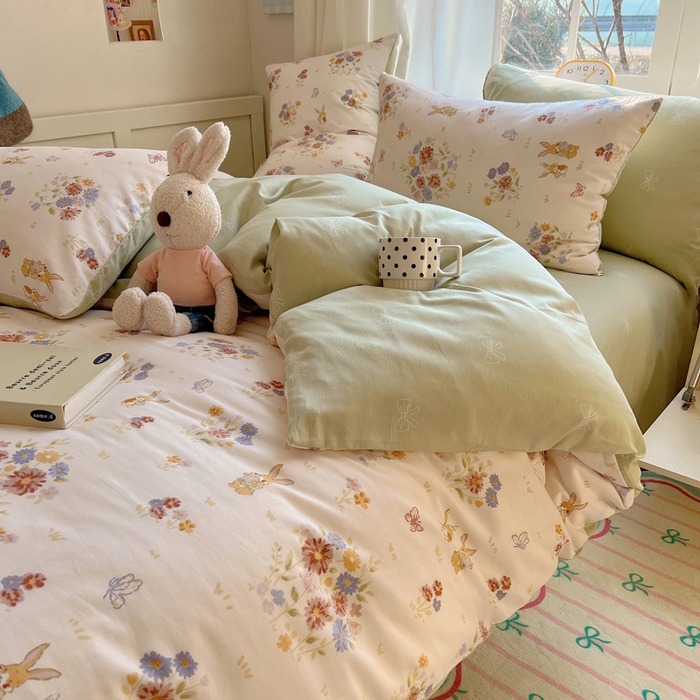 91家纺网 家纺一手货源 找家纺 雅居纺家纺 2025春夏新款全棉纯棉印花四件套 旷野气息