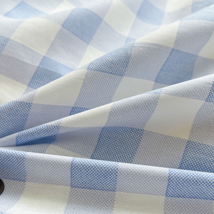 91家纺网 家纺一手货源 找家纺 雅居纺家纺 2025春夏新款全棉纯棉印花四件套 蓝格子蝴蝶结