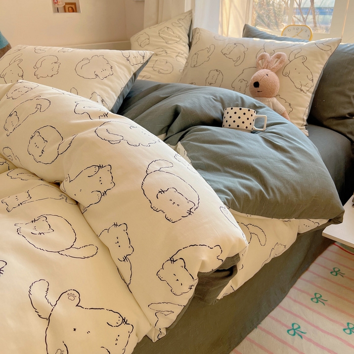 91家纺网 家纺一手货源 找家纺 雅居纺家纺 2025春夏新款全棉纯棉印花四件套 猫猫汇