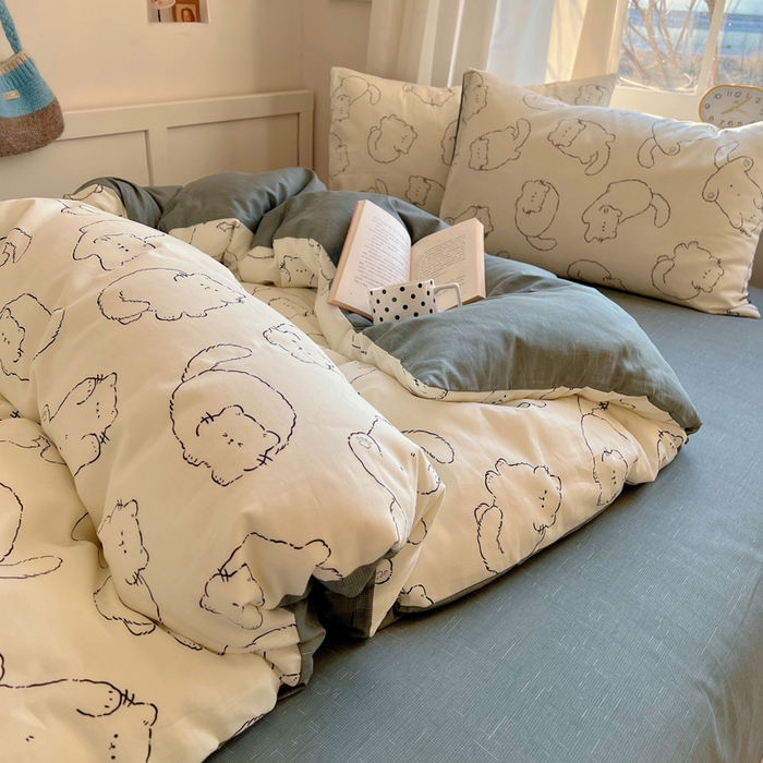 91家纺网 家纺一手货源 找家纺 雅居纺家纺 2025春夏新款全棉纯棉印花四件套 猫猫汇