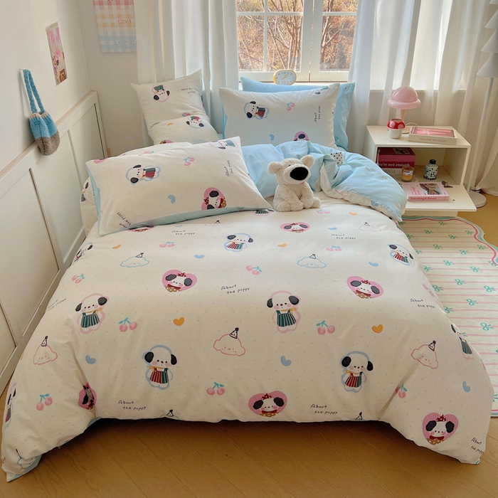 雅居纺家纺 2025春夏新款全棉纯棉印花四件套 萌萌甜宠