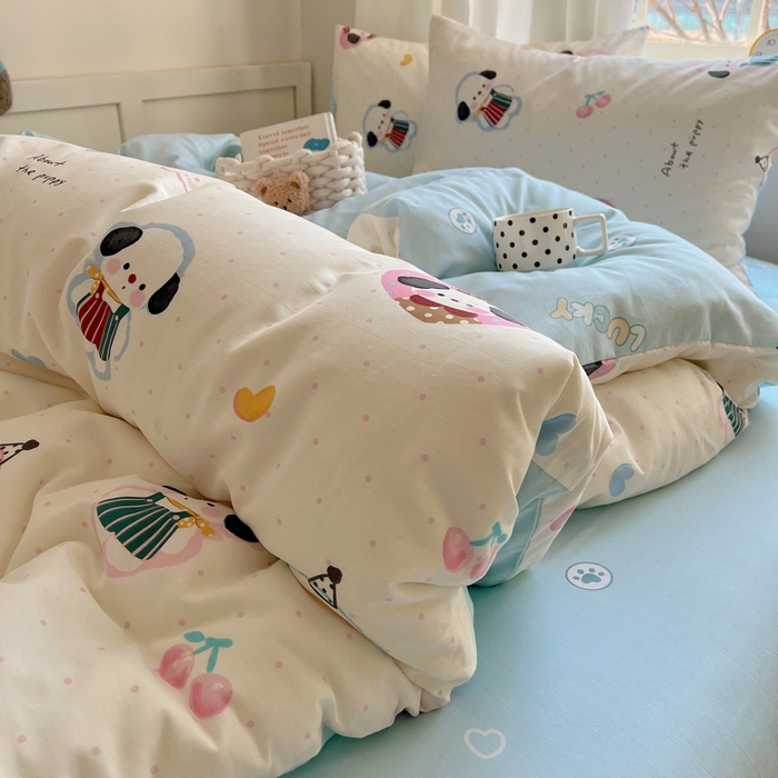 91家纺网 家纺一手货源 找家纺 雅居纺家纺 2025春夏新款全棉纯棉印花四件套 萌萌甜宠