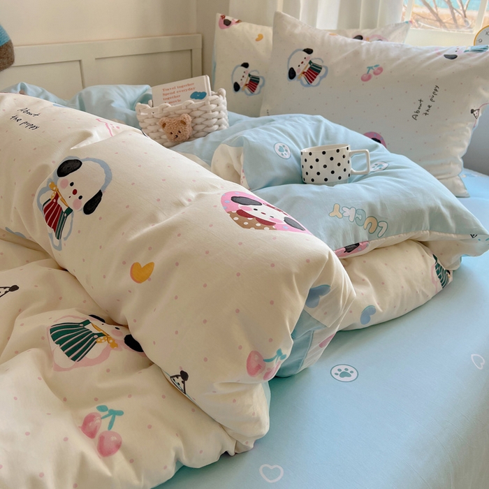 91家纺网 家纺一手货源 找家纺 雅居纺家纺 2025春夏新款全棉纯棉印花四件套 萌萌甜宠