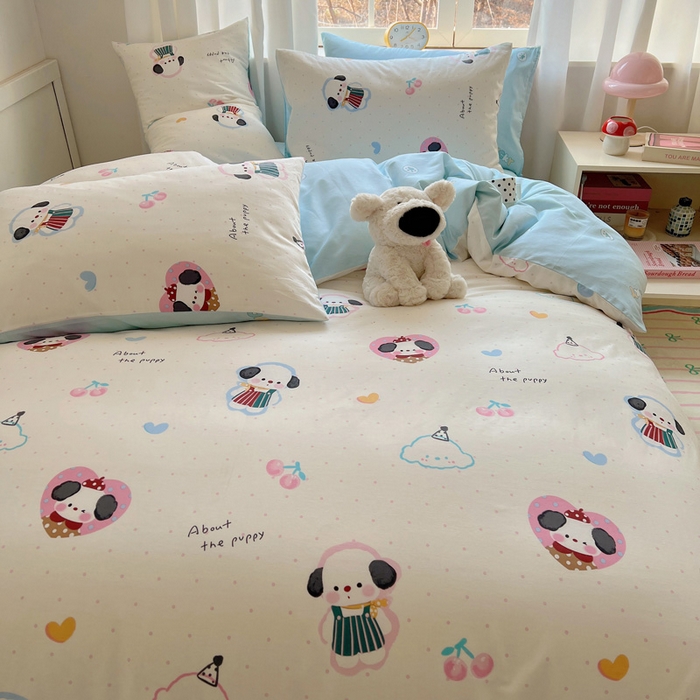 91家纺网 家纺一手货源 找家纺 雅居纺家纺 2025春夏新款全棉纯棉印花四件套 萌萌甜宠