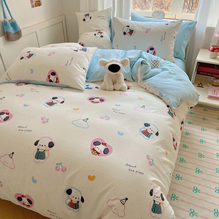 91家纺网 家纺一手货源 找家纺 雅居纺家纺 2025春夏新款全棉纯棉印花四件套 萌萌甜宠