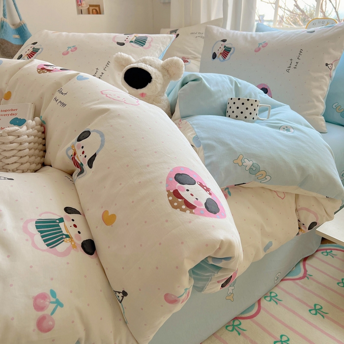 91家纺网 家纺一手货源 找家纺 雅居纺家纺 2025春夏新款全棉纯棉印花四件套 萌萌甜宠