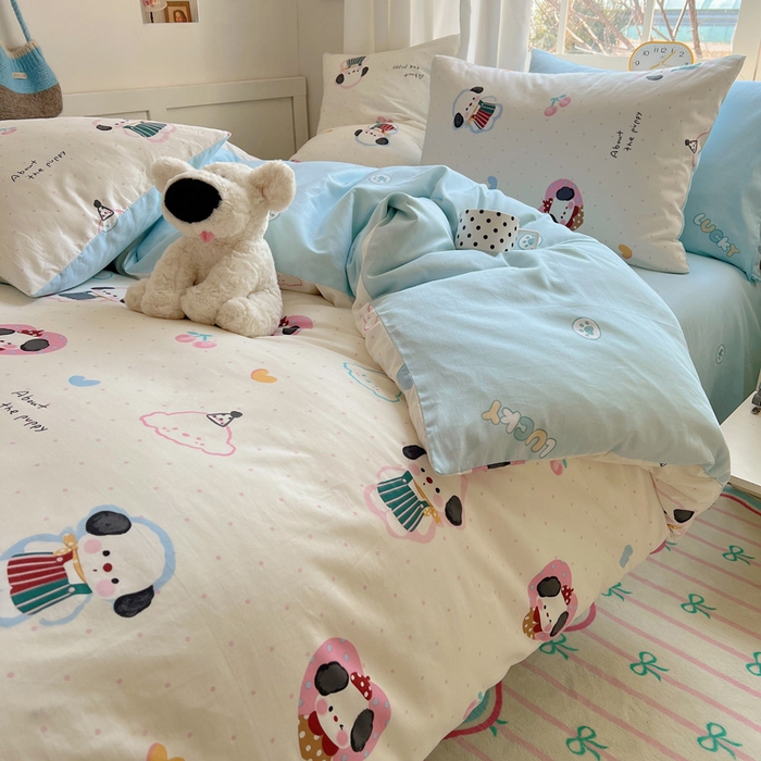 91家纺网 家纺一手货源 找家纺 雅居纺家纺 2025春夏新款全棉纯棉印花四件套 萌萌甜宠