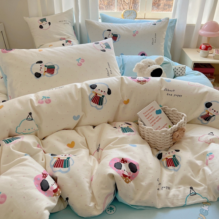 91家纺网 家纺一手货源 找家纺 雅居纺家纺 2025春夏新款全棉纯棉印花四件套 萌萌甜宠