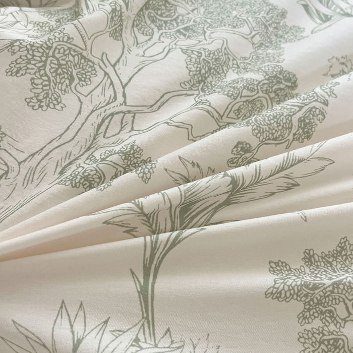 91家纺网 家纺一手货源 找家纺 雅居纺家纺 2025春夏新款全棉纯棉印花四件套 奇遇森林