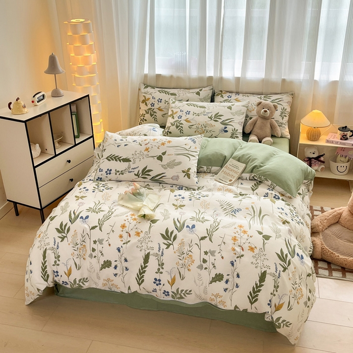 91家纺网 家纺一手货源 找家纺 雅居纺家纺 2025春夏新款全棉纯棉印花四件套 森林日记