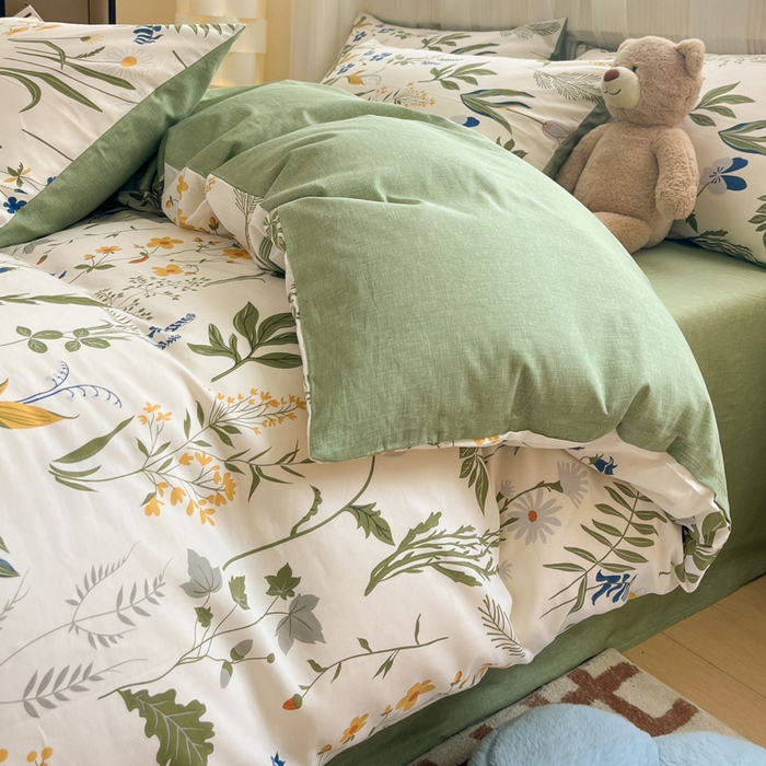 91家纺网 家纺一手货源 找家纺 雅居纺家纺 2025春夏新款全棉纯棉印花四件套 森林日记