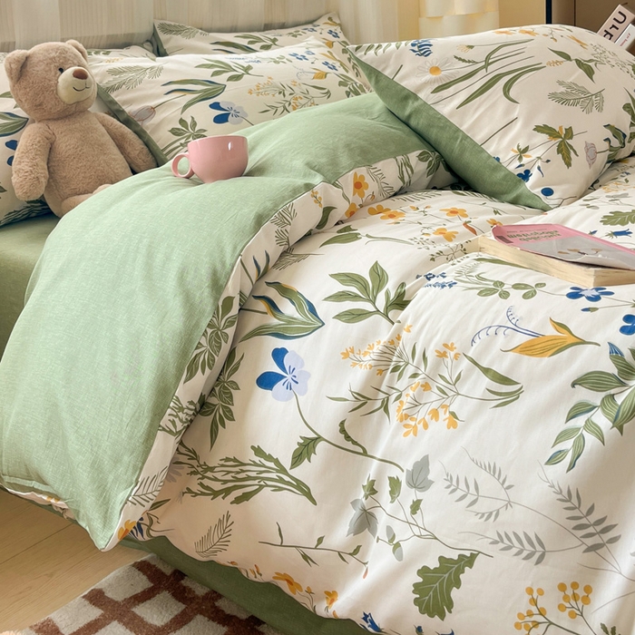 91家纺网 家纺一手货源 找家纺 雅居纺家纺 2025春夏新款全棉纯棉印花四件套 森林日记