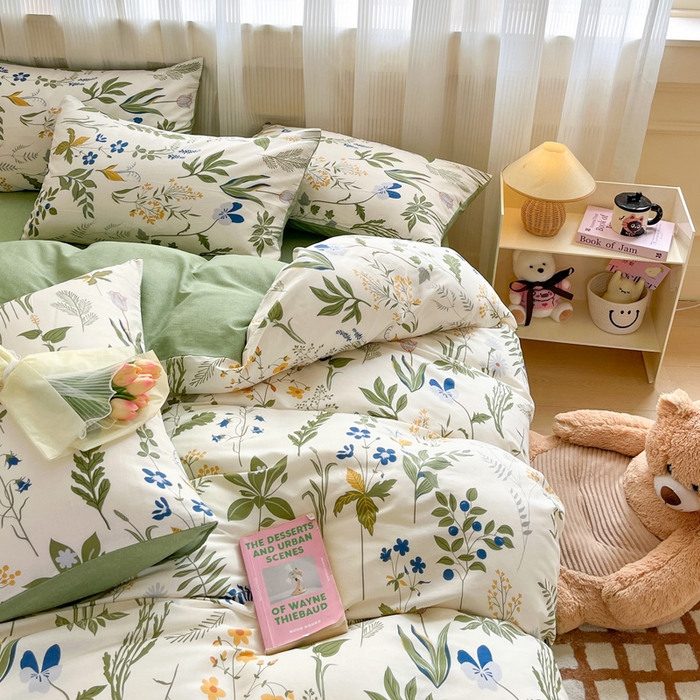 91家纺网 家纺一手货源 找家纺 雅居纺家纺 2025春夏新款全棉纯棉印花四件套 森林日记