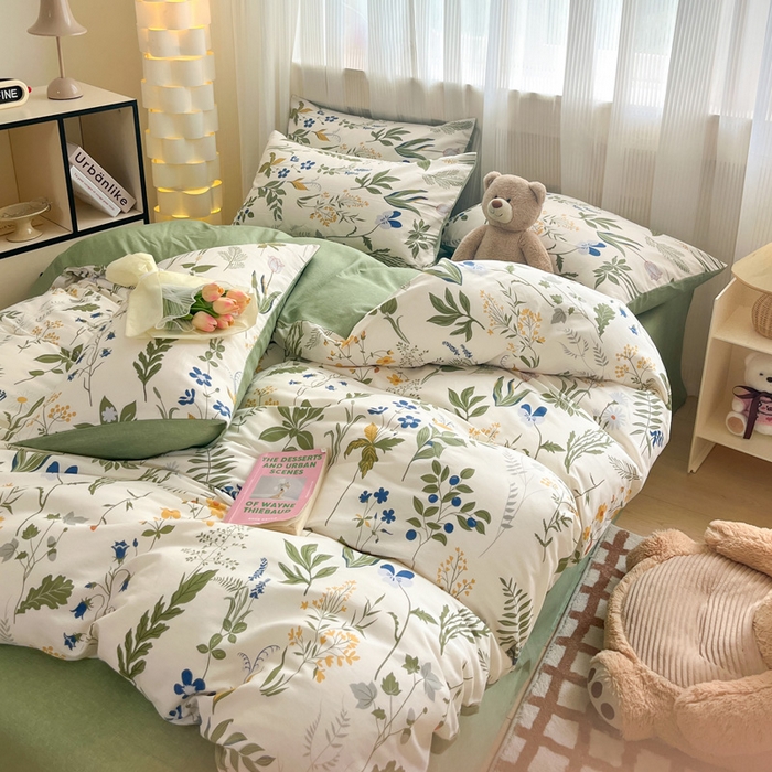 91家纺网 家纺一手货源 找家纺 雅居纺家纺 2025春夏新款全棉纯棉印花四件套 森林日记