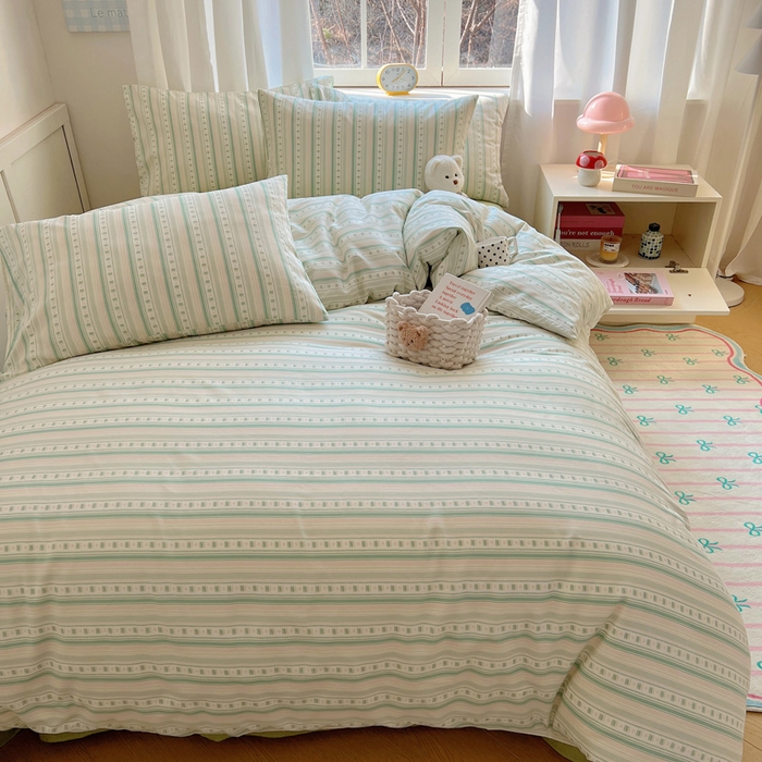 91家纺网 家纺一手货源 找家纺 雅居纺家纺 2025春夏新款全棉纯棉印花四件套 温婉