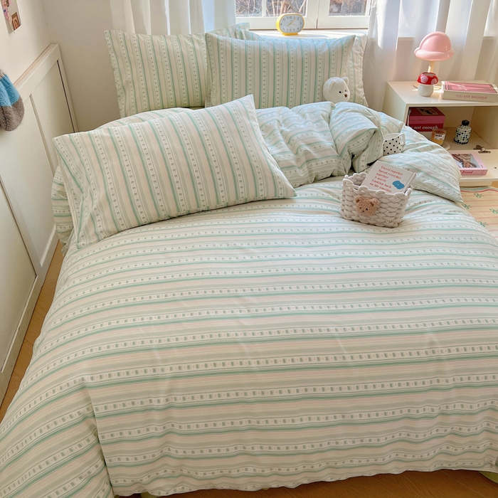 91家纺网 家纺一手货源 找家纺 雅居纺家纺 2025春夏新款全棉纯棉印花四件套 温婉