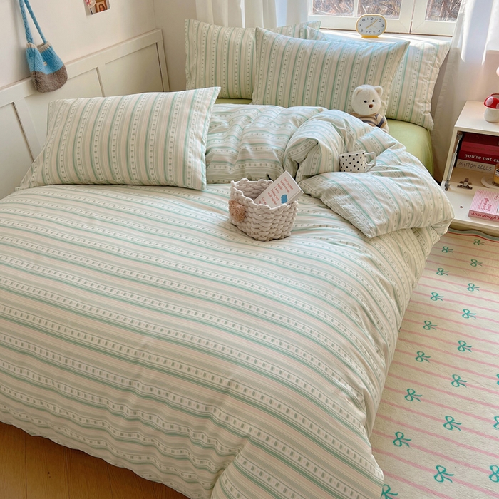 91家纺网 家纺一手货源 找家纺 雅居纺家纺 2025春夏新款全棉纯棉印花四件套 温婉