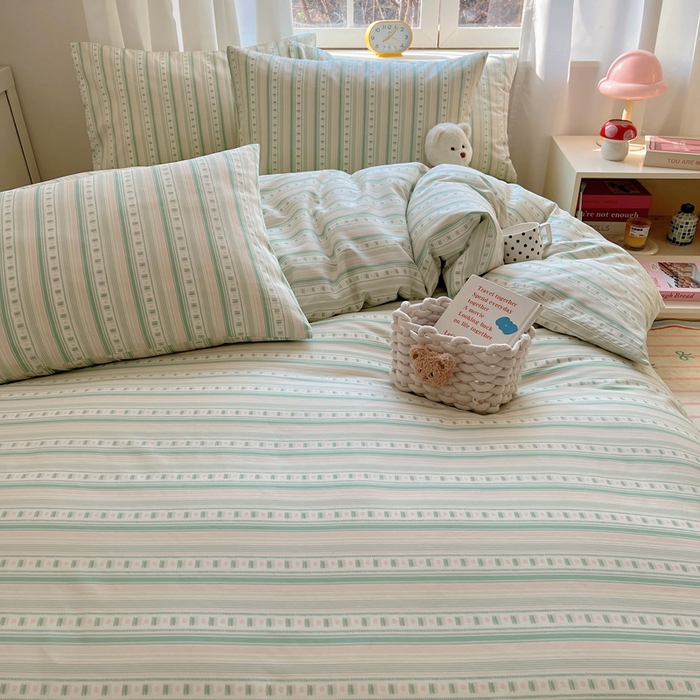 91家纺网 家纺一手货源 找家纺 雅居纺家纺 2025春夏新款全棉纯棉印花四件套 温婉